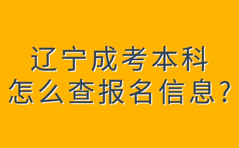 辽宁成考本科怎么查询报名信息